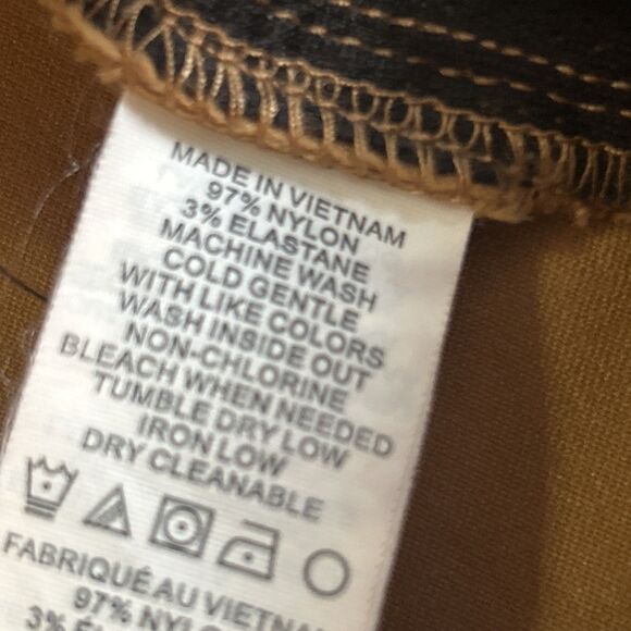 Prana Pants Womens 14 Halle Straight Hiking Stretch Quick Dry Gold Yellow RollUp - Picture 4 of 10